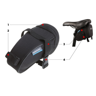 Borsa per bicicletta sotto sella 18x8.5x10cm per chiavi telefono