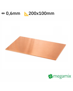 Lamina di rame spessore 0,6 mm dimensione 200x100 mm forma in rame Cu