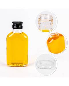 Bottiglia di vetro 10pz 100ml 12cm piatta