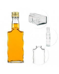 Bottiglia di vetro 200ml 18cm WAVE