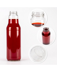 Bottiglia di vetro 750ml 25cm SOK con tappo