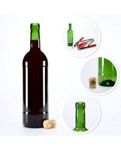 Bottiglia di vetro per vino 750ml 29cm verde