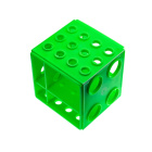 Porta provette 4 in 1, grande, verde – PP, 110 × 110 × 110 mm, da laboratorio