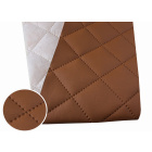 Pelle ecologica trapuntata marrone tessuto per tappezzeria 140x50cm