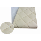 Tessuto per rivestimenti in eco-pelle trapuntata beige 140x50cm