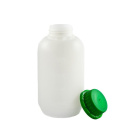 Fľaša HDPE 500 ml okrúhla s uzáverom s plombou zelená – chemicky odolná nádoba na kvapaliny a sypké materiály