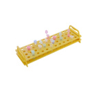 Porta provette in PC, 48 posti (12×4), 1,5/2,0 ml, giallo – da laboratorio