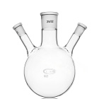 Bocca triangolare con fondo tondo con bocche laterali inclinate, 100 ml, raccordi 29/14/14, GLASSCO, vetro borosilicato (BORO 3.3)