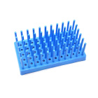 Porta provette tipo Igel, blu, 50 posti, diametro 16 mm – PP, autoclavabile