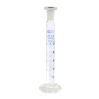 Cilindro graduato in vetro con tappo in sughero PP, 250 ml, classe A, giunto smerigliato 29/32, con certificato – GLASSCO