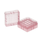 Kryobox PP na skúmavky 25 miest, výška 52 mm, červený - CryoKING
