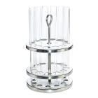 Supporto rotondo per provette in acciaio inox, 24 posti, diametro 20 mm, altezza 165 mm – autoclavabile