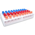 Porta provette Eppendorf, 50 posti, 1,5 ml, a doppio ripiano – PP, autoclavabile