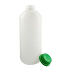 Fľaša LDPE 1000 ml s uzáverom a zelenou zárukovou plombou – priemer 85 mm