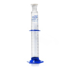 Cilindro graduato in vetro con tappo in sughero PP e base in PP, 25 ml, classe B