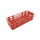 Portatest a scomparti in PP, 90 posti (6×15), diametro 13 mm, rosso, 246×106×68 mm