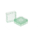 Kryobox PP na skúmavky 25 miest, výška 52 mm, zelený - CryoKING