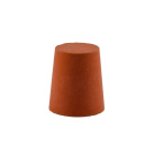 Tappo in gomma fi 38/31 mm con foro, altezza 35 mm, rosso