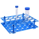 Portarci per provette Falcon pieghevole, 20 posti da 50 ml e 30 posti da 15 ml, blu – PP