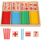 Numeri in legno, bastoncini per l'insegnamento della matematica per bambini 23x15x1,7cm