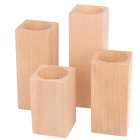 Candelabri quadrati in legno 4 pezzi 8-10-12-14cm