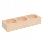 Portacandele in legno per candele tea light 3 fori 14,5x5x2,5cm