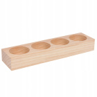 Portacandele in legno per tealight 4 fori 19,5x5x2,5cm