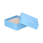 Kartónová krabička na skúmavky Eppendorf a kryoskúmavky, 100 miest, výška 53 mm, modrá - CryoKING