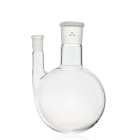 Doppia bocca con fondo rotondo, bocche dritte, 250 ml, innesti 29/32 e 14/23 vetro borosilicato (BORO 3.3)