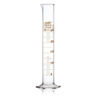 Cilindro dosatore in vetro, 500 ml, classe B, scala marrone, base esagonale in vetro