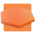 Pannello acustico esagonale arancione 50x50 cm spessore 3cm esagono