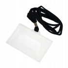 Custodia per carte di plastica, biglietti da visita, targhette con cordino 9x6cm