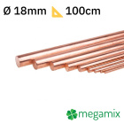Barra di rame 1m Φ18mm asta di metallo