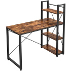 Scrivania 120x60x120cm con scaffali legno marrone metallo