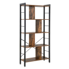 Libreria 74x30x154cm rustica legno marrone metallo