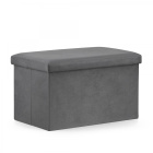 Sedile pieghevole con vano portaoggetti XL 38x61x38cm velluto grigio
