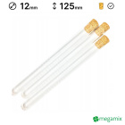 Provetta di vetro 125mm diametro 12mm 10pz