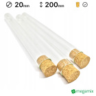 Provetti di vetro 200mm diametro 20mm 10pz