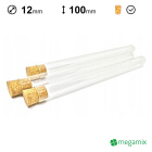Provetta di vetro con tappi di sughero 100mm diametro 12mm 10pz