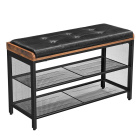 Scarpiera con seduta 80x30x48cm metallo legno ecopelle