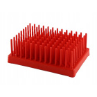 Porta provette riccio, 96 posti 13mm rosso