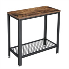 Tavolo 60x30x60cm con ripiano legno marrone metallo