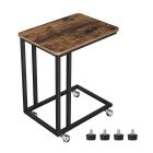 Tavolino su ruote 50x35x61cm legno marrone rustico metallo