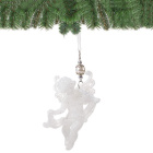 Decorazione natalizia per albero angelo bianco 10cm