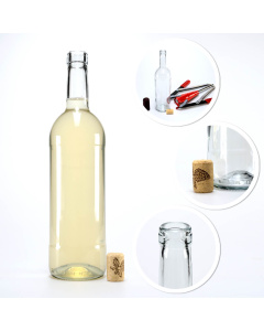 Bottiglia di vetro per vino 750ml 31cm bianca