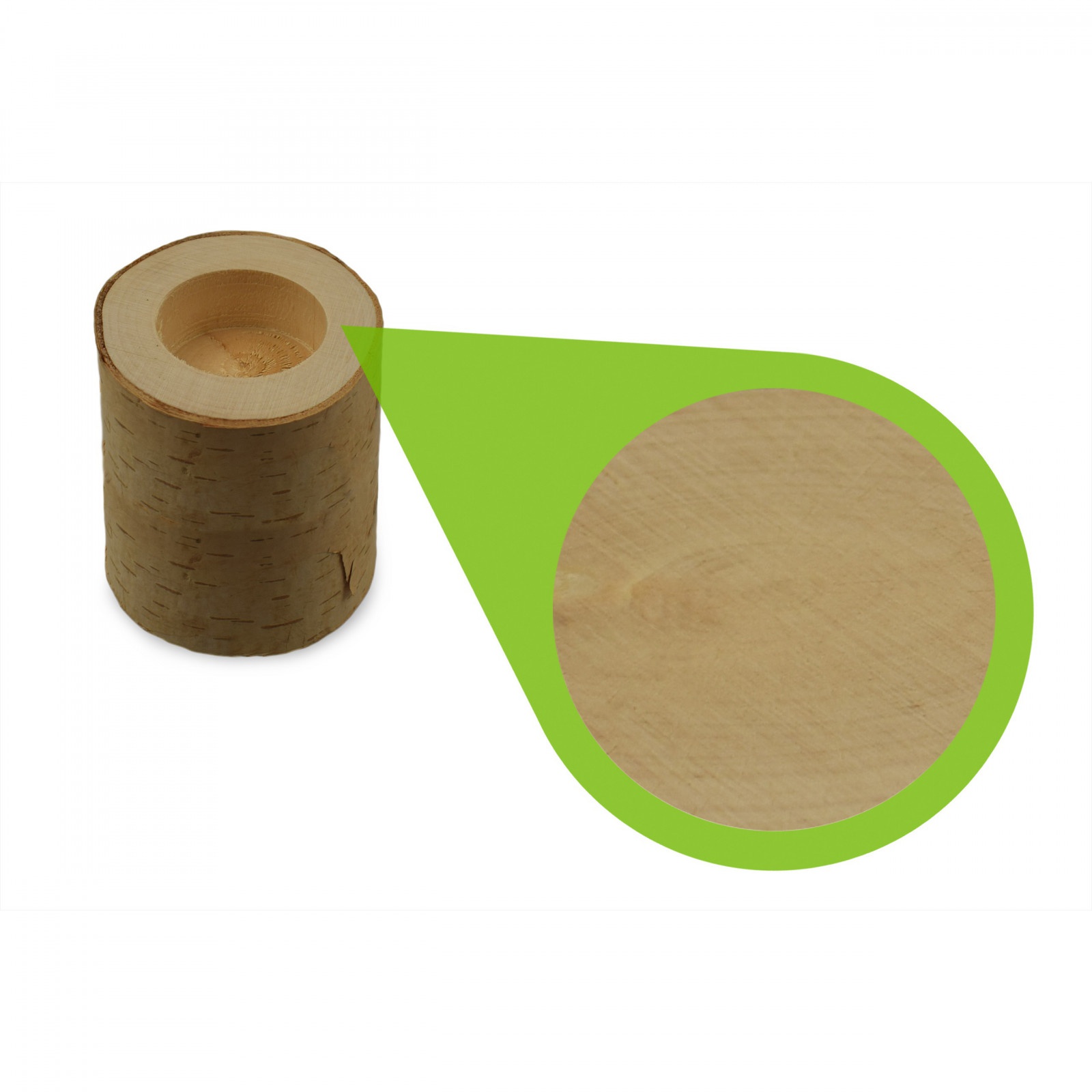 Portacandele in legno di betulla per tavolo 3 pz e piatto megamix.sk