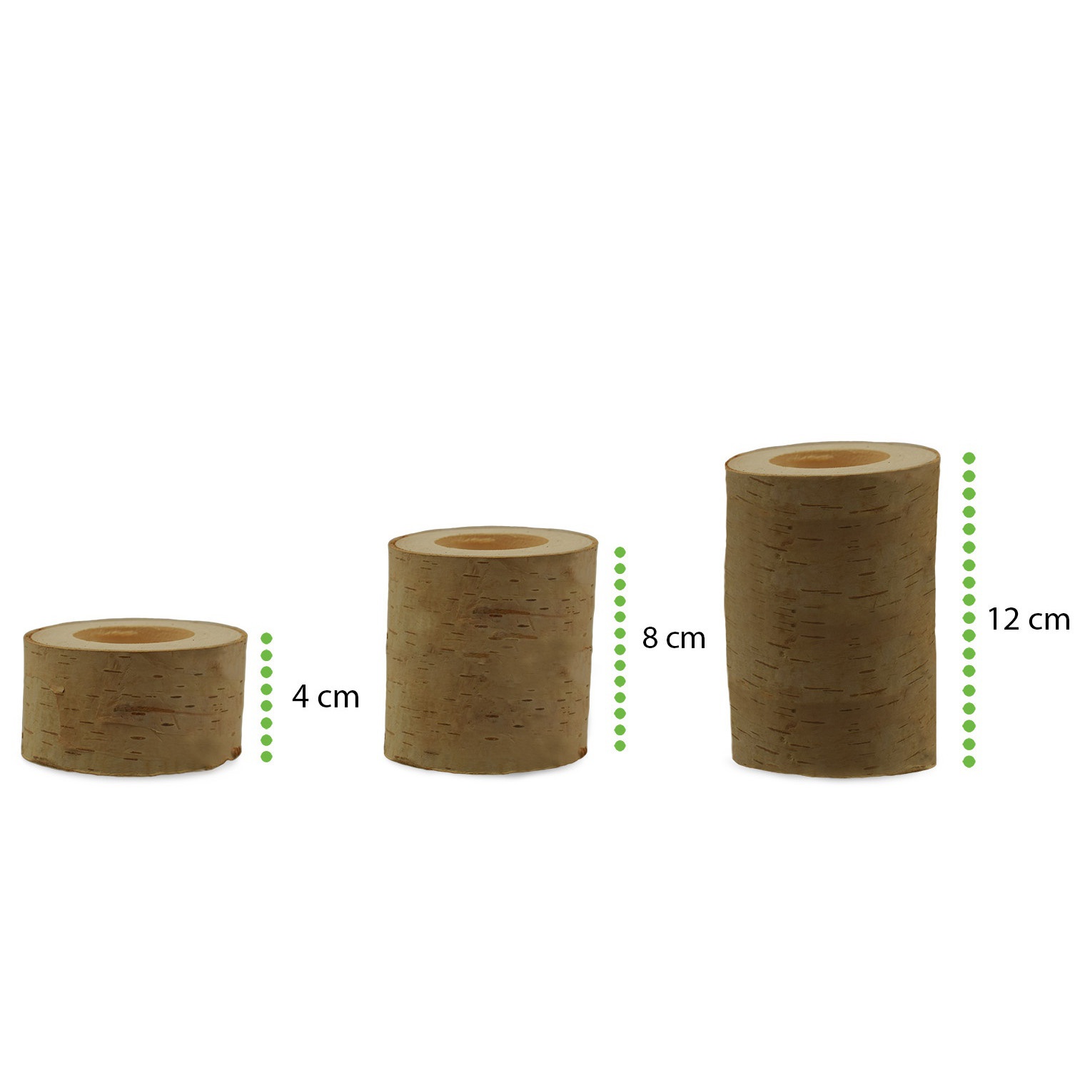 Portacandele in legno di betulla per tavolo 3 pz e piatto megamix.sk