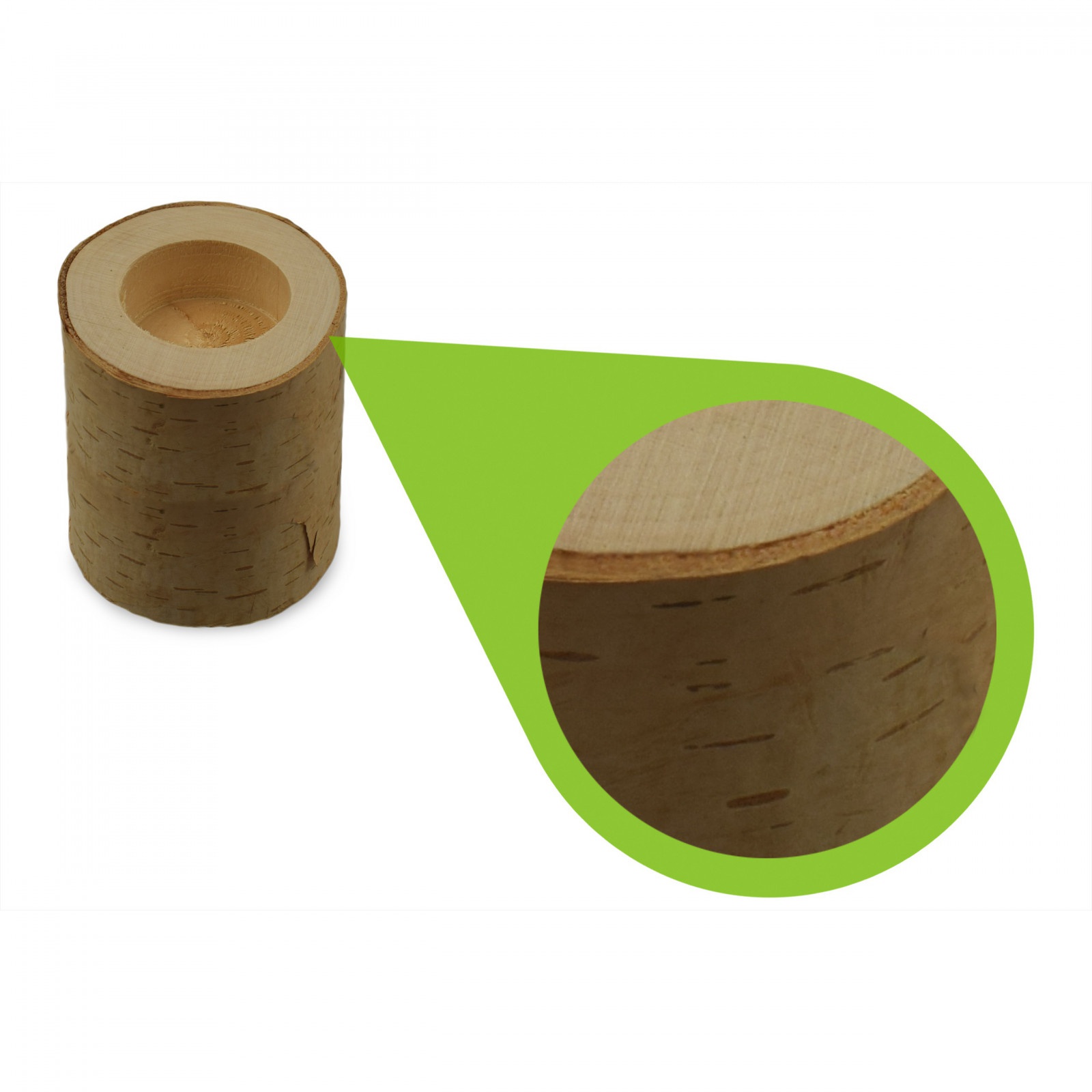 Portacandele in legno di betulla per tavolo 3 pz e piatto megamix.sk