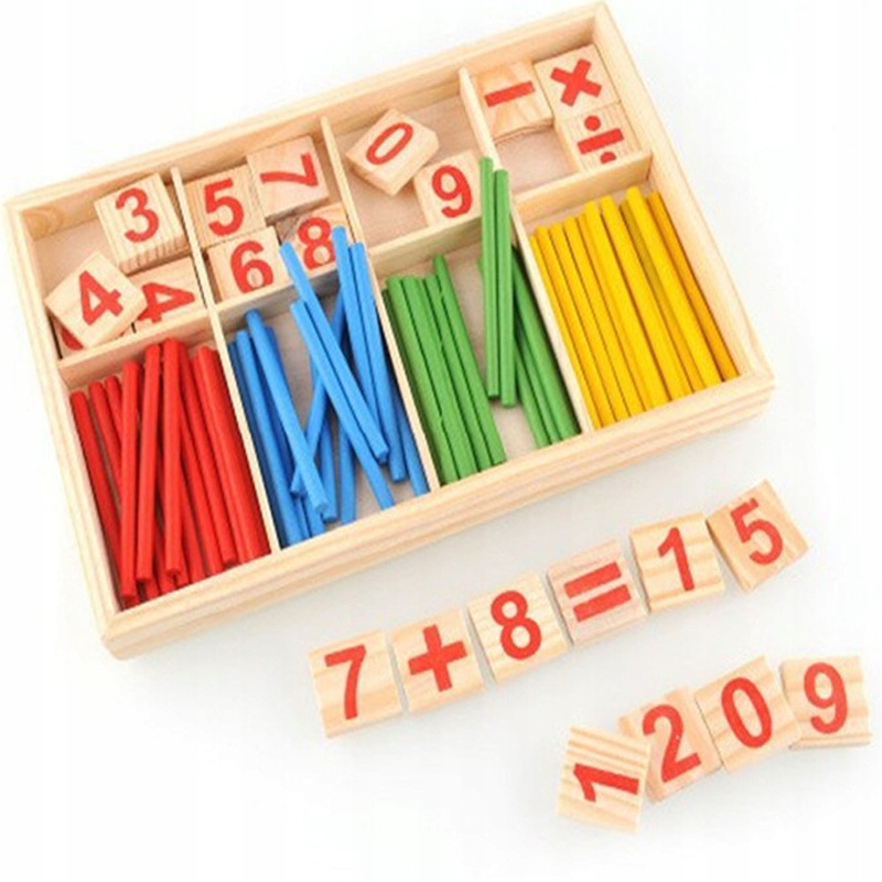 Numeri in legno, bastoncini per l'apprendimento della matematica per bambini 23x15x1,7cm megamix.sk