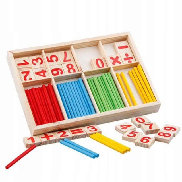 Numeri in legno, bastoncini per l'apprendimento della matematica per bambini 23x15x1,7cm megamix.sk